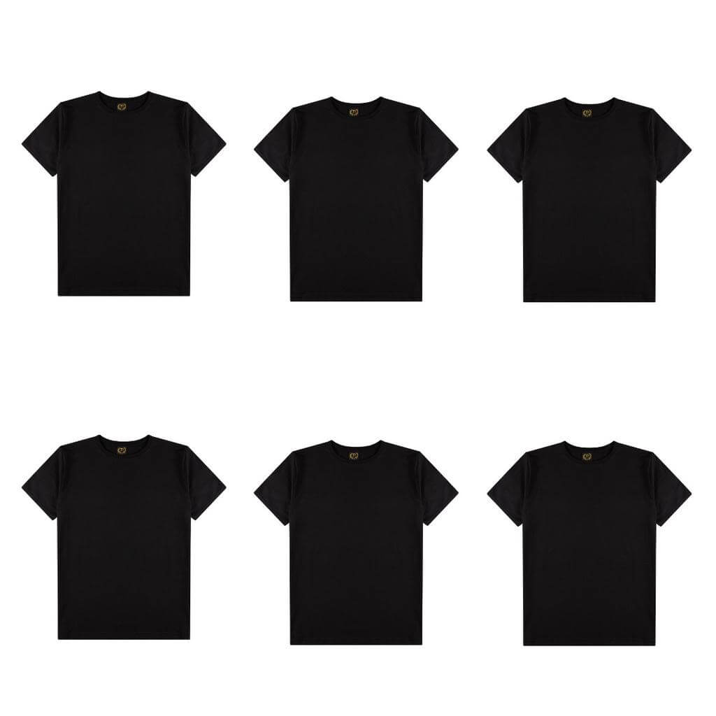 Kit 6 Camisetas Básicas Masculina 100% Algodão Kit 6 Camisetas Básicas Masculina 100% Algodão - P / 6 Pretas kit camisetas basicas