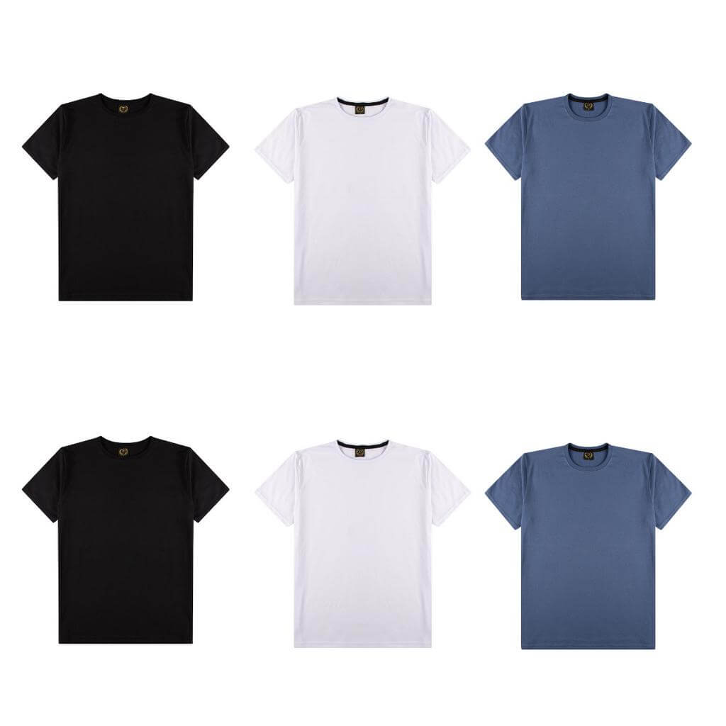 Kit 6 Camisetas Básicas Masculina 100% Algodão Kit 6 Camisetas Básicas Masculina 100% Algodão - P / 2 Pretas 2 Brancas 2 Azuis kit camisetas basicas