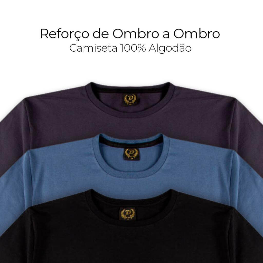 Kit 6 Camisetas Básicas Masculina 100% Algodão Kit 6 Camisetas Básicas Masculina 100% Algodão - P / 6 Pretas kit camisetas basicas