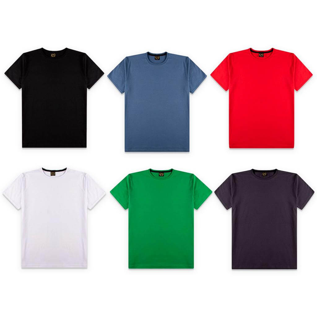 Kit 6 Camisetas Básicas Masculina 100% Algodão Kit 6 Camisetas Básicas Masculina 100% Algodão - P / Uma de Cada Cor kit camisetas basicas