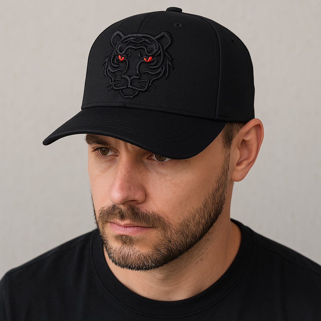 Boné Tigre Olhos Vermelhos Aba Curva