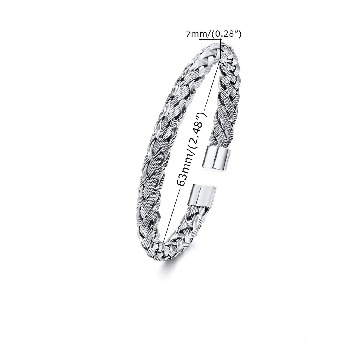 Bracelete Cuff Trançado de Aço Inoxidável - Vitrinni Shop