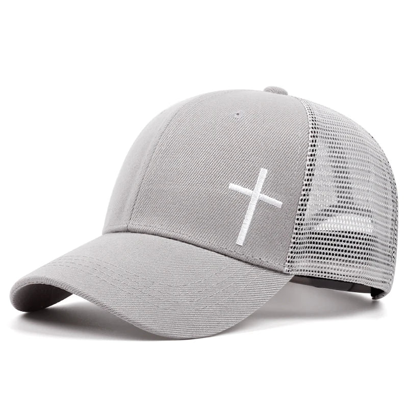 Boné Trucker Cruz Divina Aba Curva Boné Trucker Cruz Divina Aba Curva - Cinza