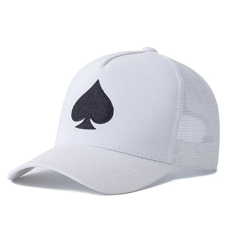 Boné Trucker Naipe Espada Aba Curva Boné Trucker Naipe Espada Aba Curva - Branco