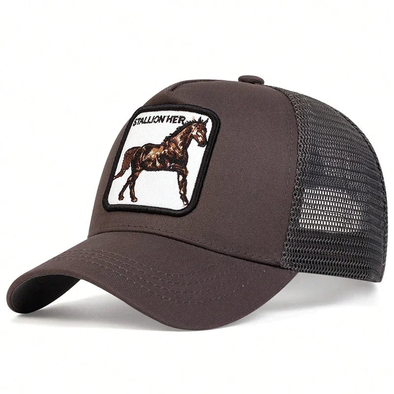 Boné Trucker Cavalo Pampa Aba Curva Boné Trucker Cavalo Pampa Aba Curva - Marrom