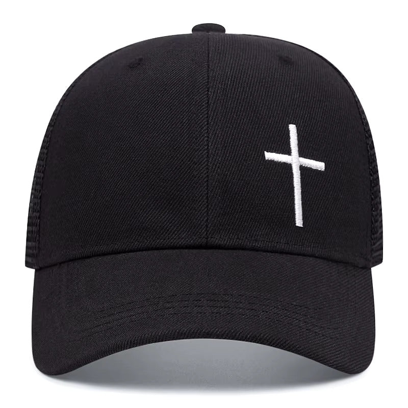 Boné Trucker Cruz Divina Aba Curva Boné Trucker Cruz Divina Aba Curva - Preto