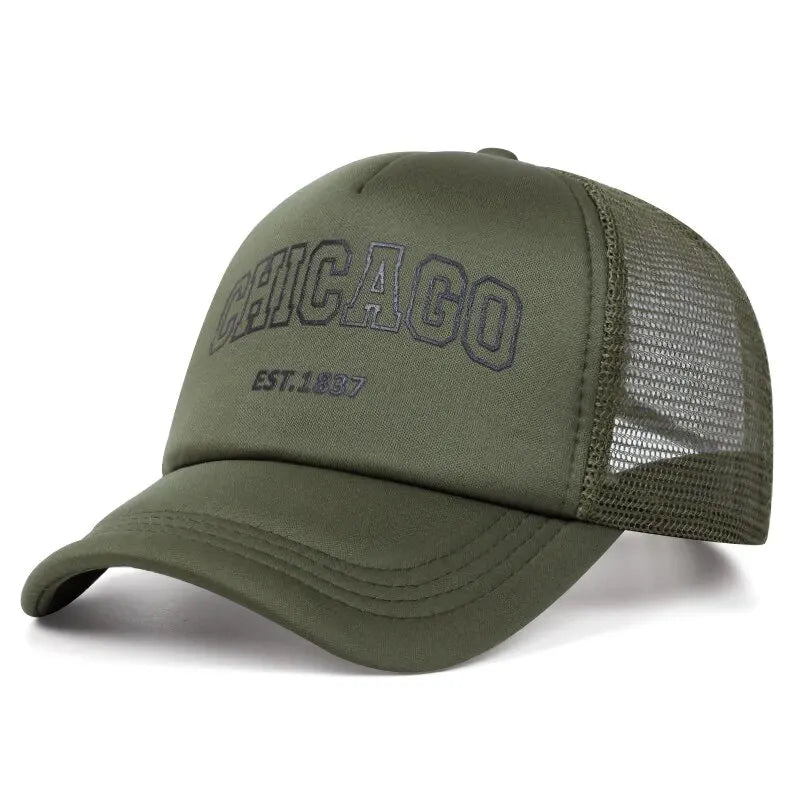 Boné Trucker Chicago Aba Curva Boné Trucker Chicago Aba Curva - Verde