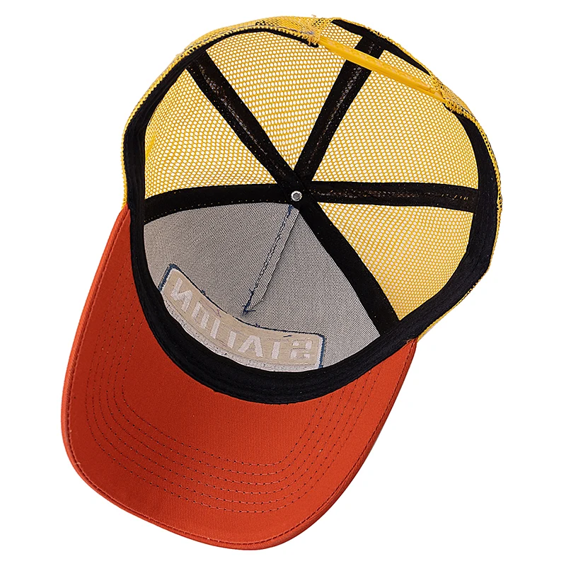 Boné Trucker Station Aba Curva Boné Trucker Station Aba Curva - Laranja e Azul