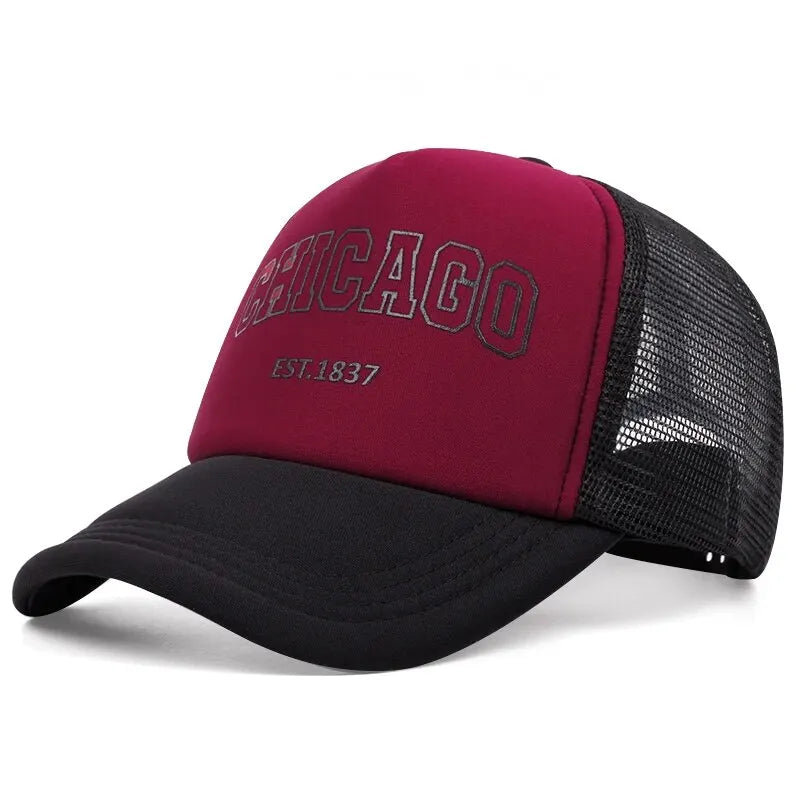 Boné Trucker Chicago Aba Curva Boné Trucker Chicago Aba Curva - Bordô