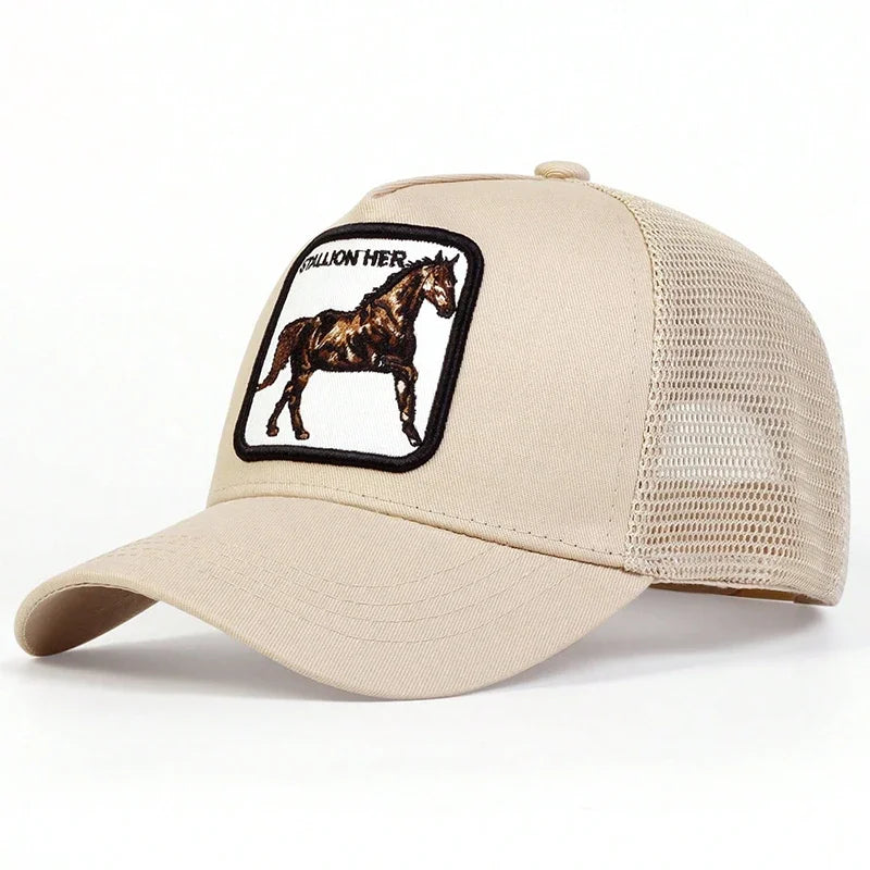 Boné Trucker Cavalo Pampa Aba Curva Boné Trucker Cavalo Pampa Aba Curva - Cáqui