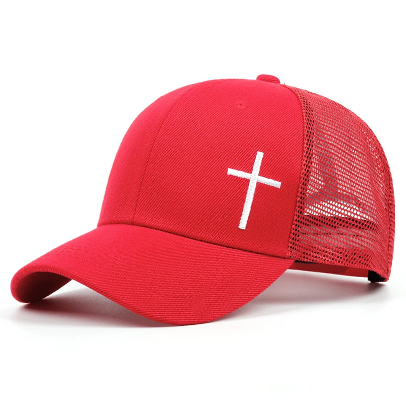 Boné Trucker Cruz Divina Aba Curva Boné Trucker Cruz Divina Aba Curva - Vermelho