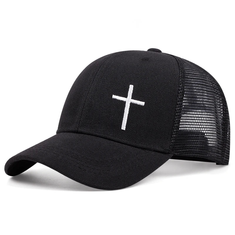 Boné Trucker Cruz Divina Aba Curva Boné Trucker Cruz Divina Aba Curva - Preto
