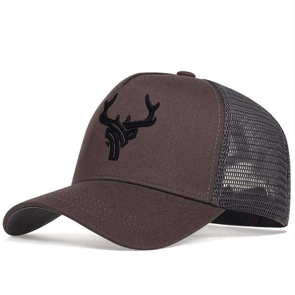 Boné Trucker Alce Aba Curva Boné Trucker Alce Aba Curva - Marrom boné aba curva, boné bege, boné branco
