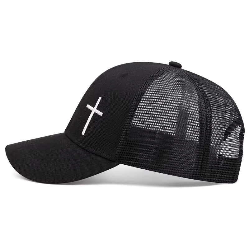 Boné Trucker Cruz Divina Aba Curva Boné Trucker Cruz Divina Aba Curva - Preto