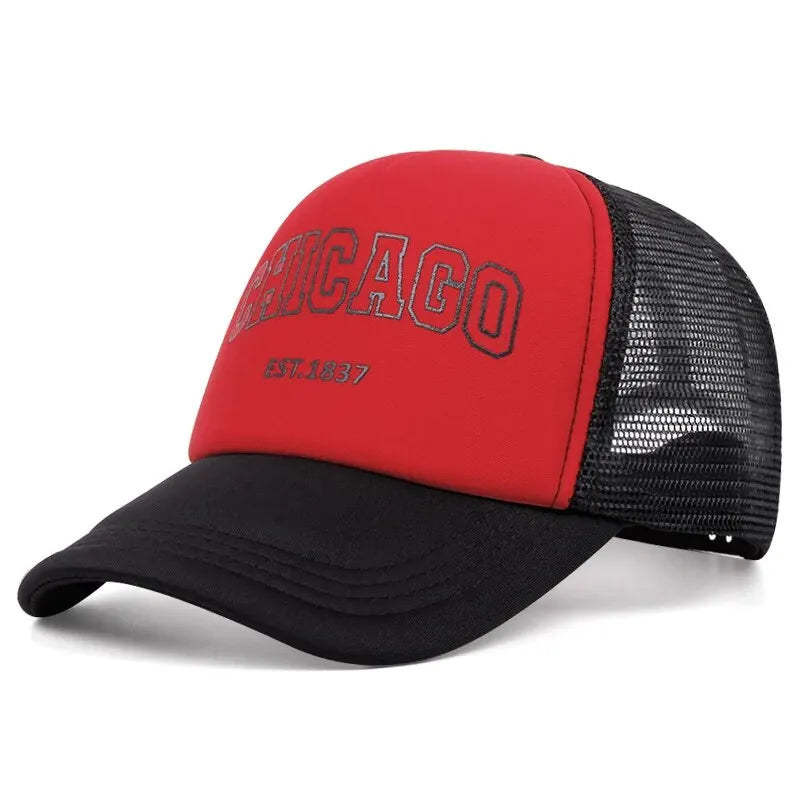 Boné Trucker Chicago Aba Curva Boné Trucker Chicago Aba Curva - Vermelho