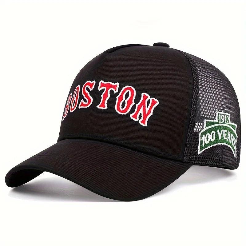 Boné Trucker Boston 100 Years Aba Curva Boné Trucker Boston 100 Years Aba Curva - Preto