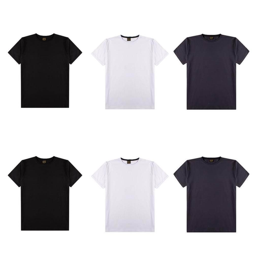 Kit 6 Camisetas Básicas Masculina 100% Algodão Kit 6 Camisetas Básicas Masculina 100% Algodão - P / 2 Pretas 2 Brancas 2 Cinzas kit camisetas basicas