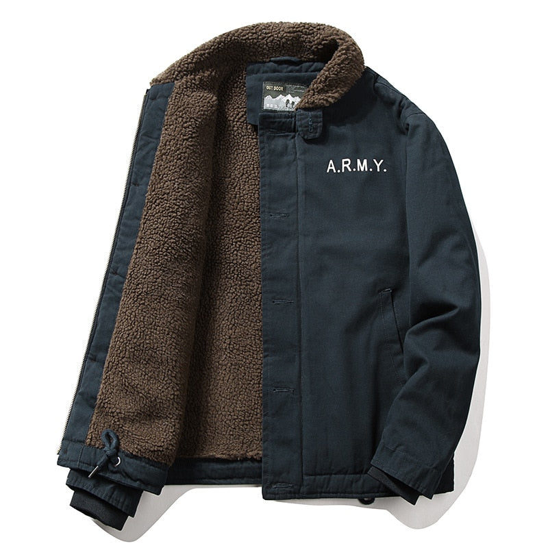 Jaqueta Masculina Azul Forrada com Lã Jaqueta Masculina Azul Forrada com Lã - Azul marinho / PP CASACO, Copy AI, HOMENS, JAQUETA, JAQUETA MASCULINA