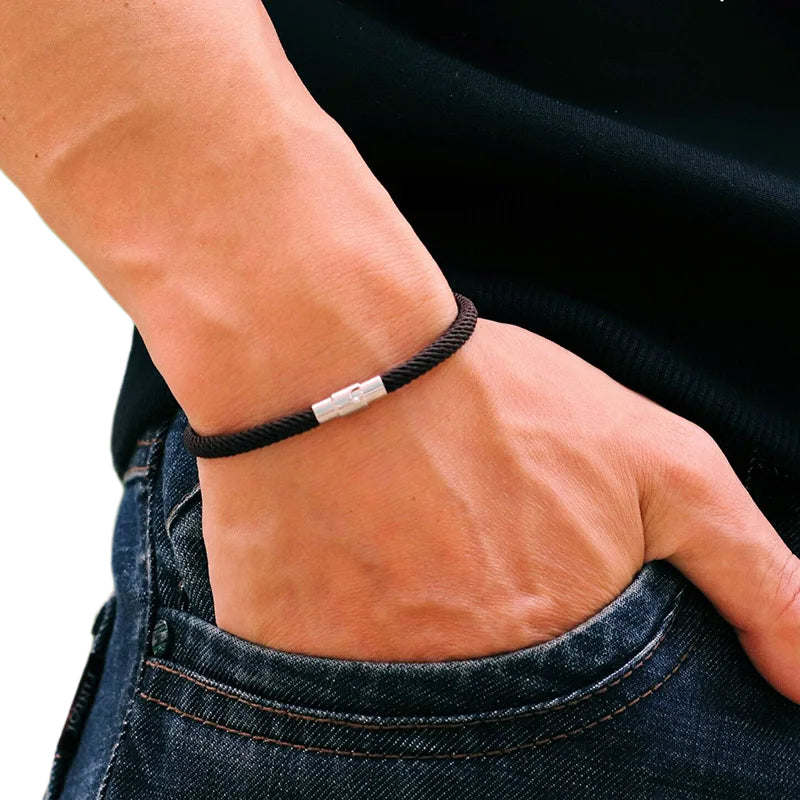 Pulseira Lion de Corda e Aço - Vitrinni Shop