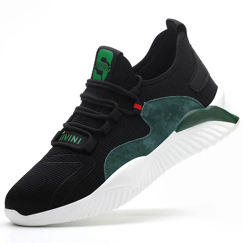 Dropshipping Men Women Work Shoes Steel Toe Cap Safety Boots European Standard Anti-smash Anti-puncture Sport Shoes Safety Shoes Vitrinni Shop 797-green 38