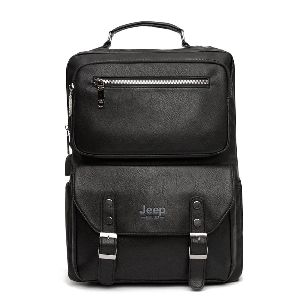 Mochila em Couro River - Versão JeepBuluo Mochila em Couro River - Versão JeepBuluo - Preto