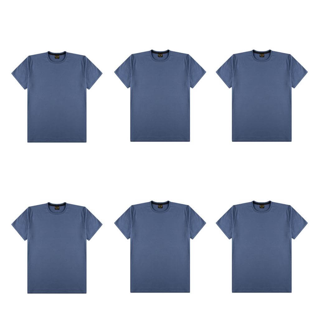 Kit 6 Camisetas Básicas Masculina 100% Algodão Kit 6 Camisetas Básicas Masculina 100% Algodão - P / 6 Azuis kit camisetas basicas