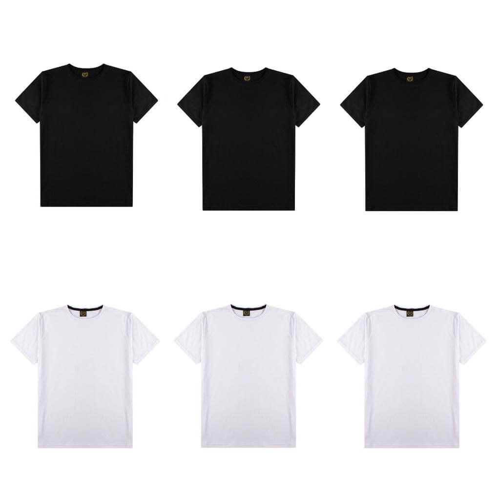Kit 6 Camisetas Básicas Masculina 100% Algodão Kit 6 Camisetas Básicas Masculina 100% Algodão - P / 3 Pretas e 3 Brancas kit camisetas basicas
