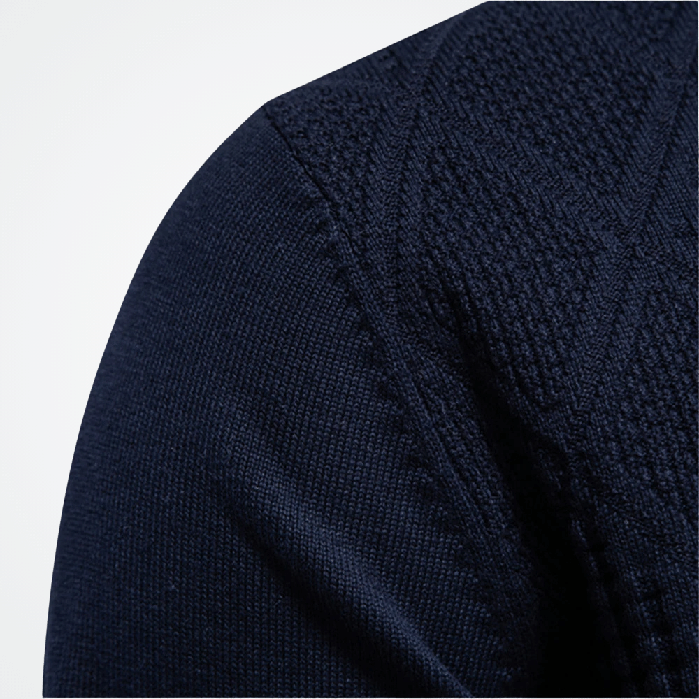 Blusa Polo Moletom Masculina Campos Blusa Polo Moletom Masculina Campos - Azul Marinho / P Algodão, Blusa, Manga Longa, Polo