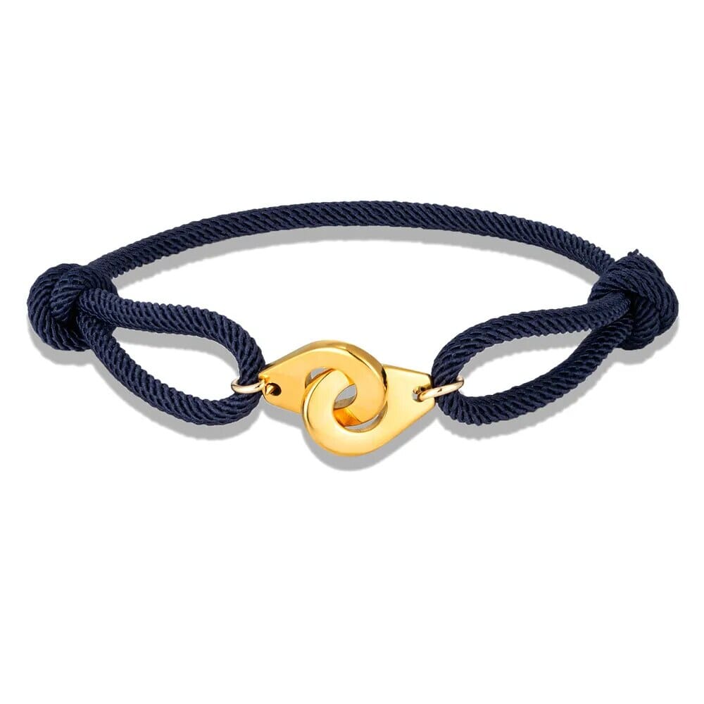 Pulseira Algema Dourada Vitrinni Shop Azul Marinho