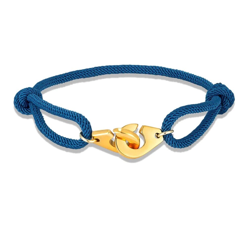 Pulseira Algema Dourada Vitrinni Shop Azul Pavão