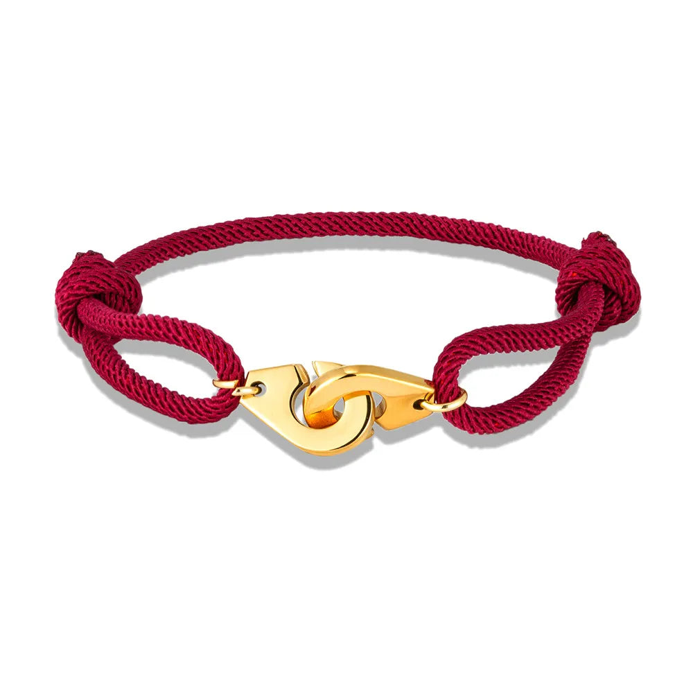 Pulseira Algema Dourada Vitrinni Shop Vermelho Bordô