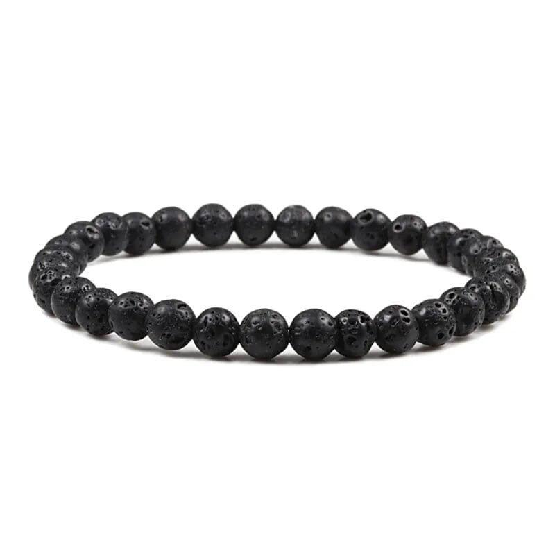 Pulseira de Pedra Natural Lava Vulcânica Vitrinni Shop 6 mm 17 cm