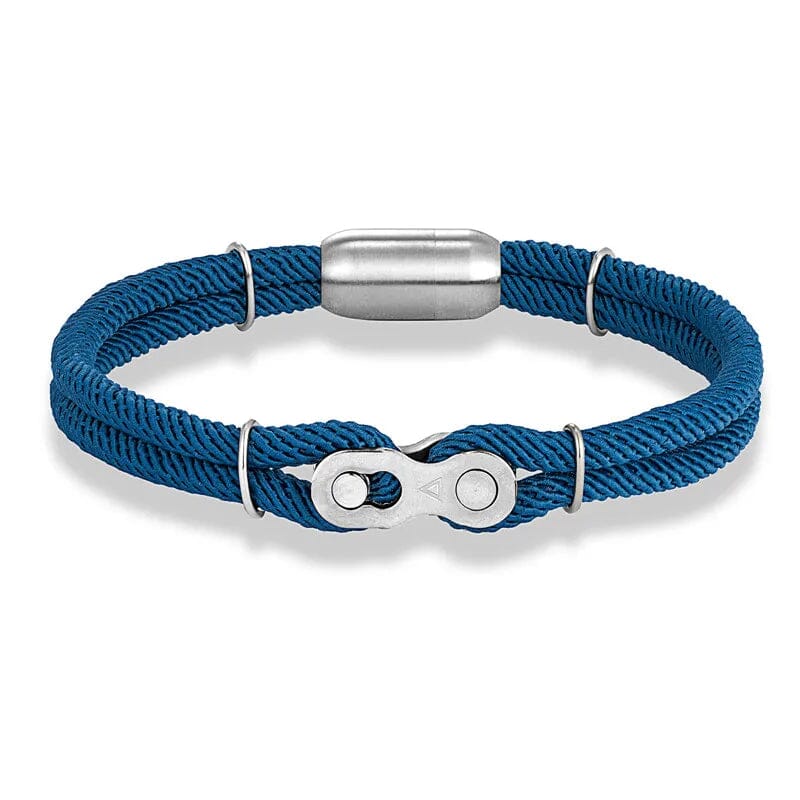 Pulseira Gomo de Corrente Vitrinni Shop Azul Pavão 19 cm