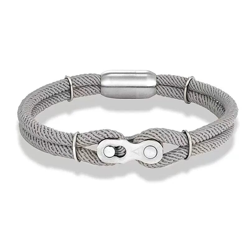 Pulseira Gomo de Corrente Vitrinni Shop Cinza 19 cm