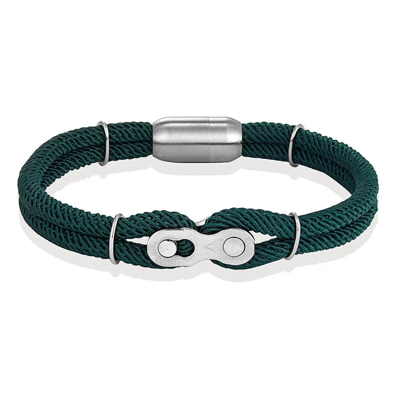 Pulseira Gomo de Corrente Vitrinni Shop Verde 19 cm