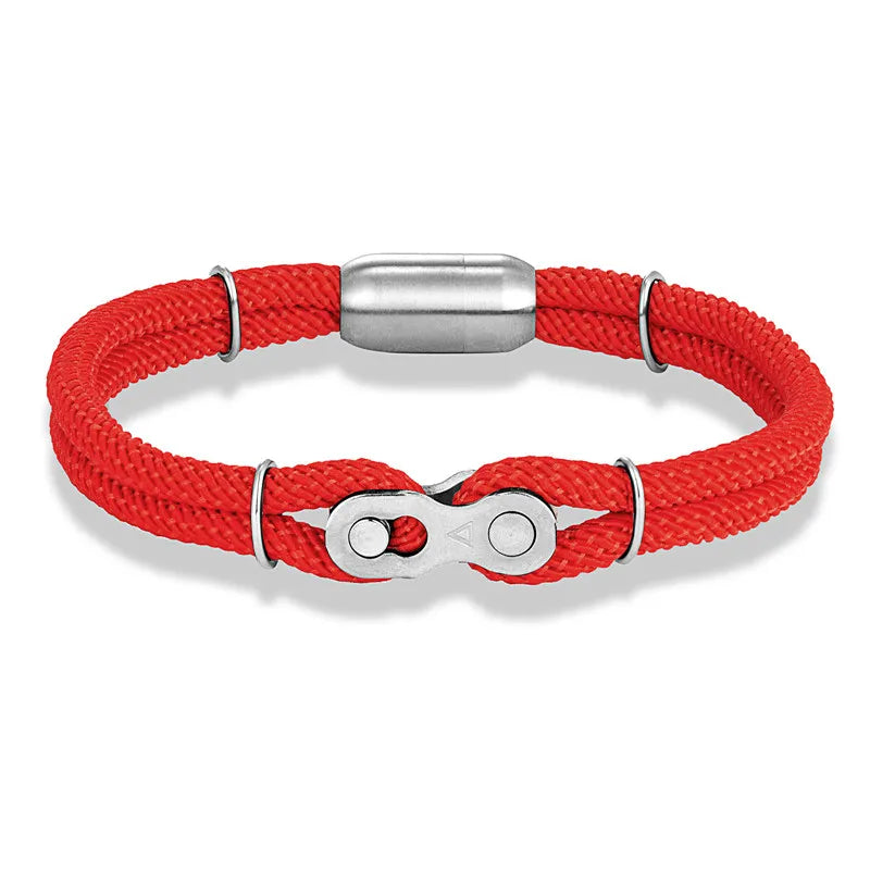 Pulseira Gomo de Corrente Vitrinni Shop Vermelho 19 cm