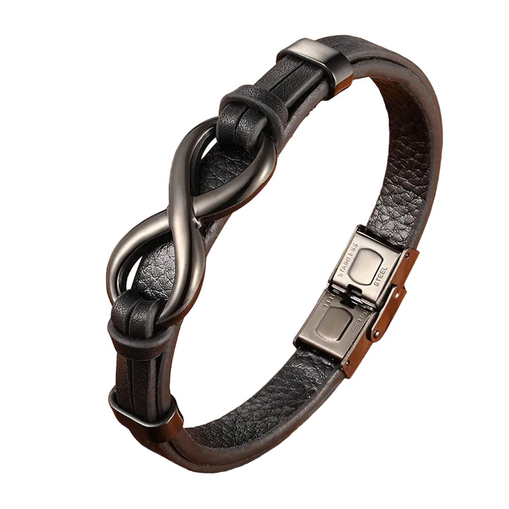 Pulseira Infinity Vitrinni Shop Preta 19 cm