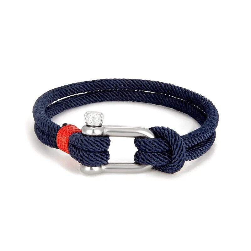 Pulseira Manilha Vitrinni Shop Azul e Prata 19 cm