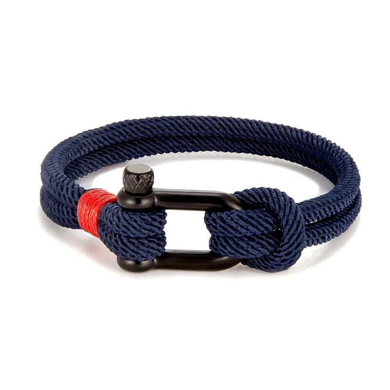 Pulseira Manilha Vitrinni Shop Azul e Preto 19 cm