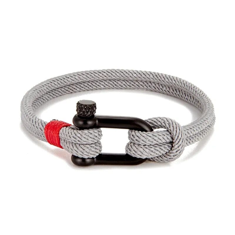 Pulseira Manilha Vitrinni Shop Cinza e Preto 19 cm