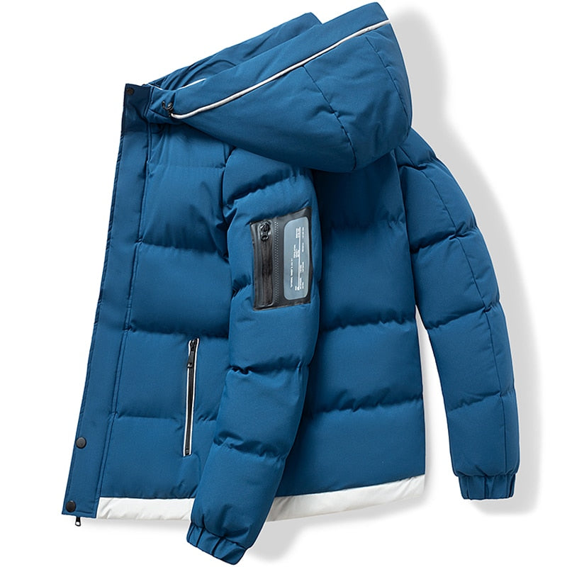 Jaqueta Masculina Esportiva Puffer com Capuz