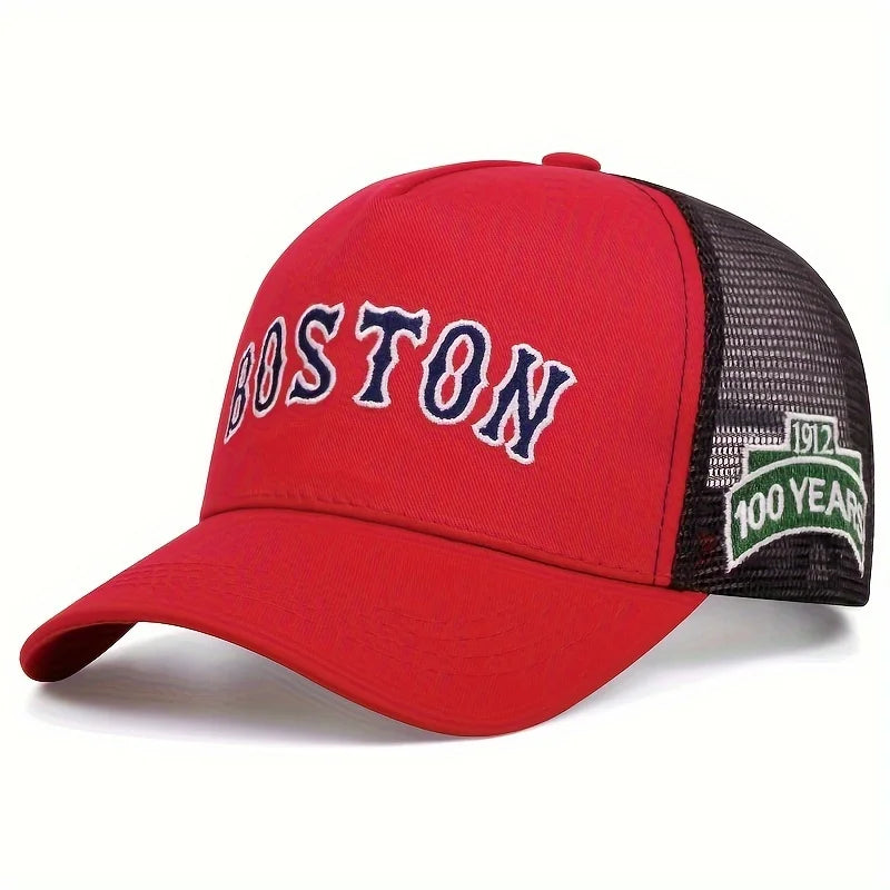 Boné Trucker Boston 100 Years Aba Curva Boné Trucker Boston 100 Years Aba Curva - Vermelho 