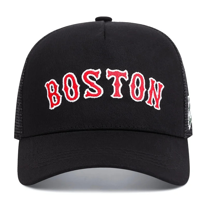 Boné Trucker Boston 100 Years Aba Curva Boné Trucker Boston 100 Years Aba Curva - Preto 