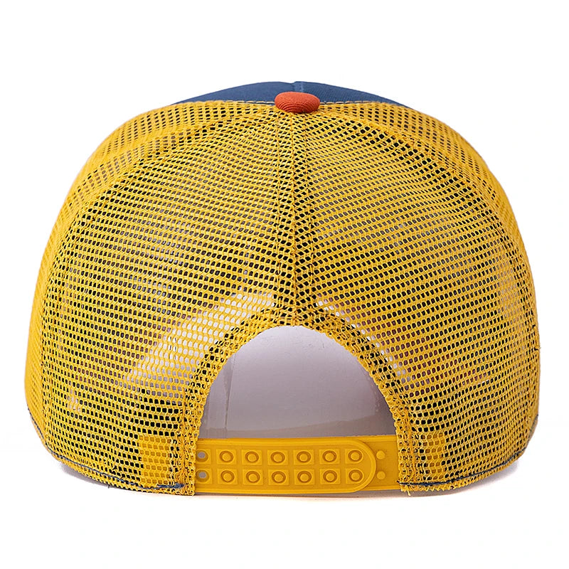 Boné Trucker Station Aba Curva Boné Trucker Station Aba Curva - Laranja e Azul 