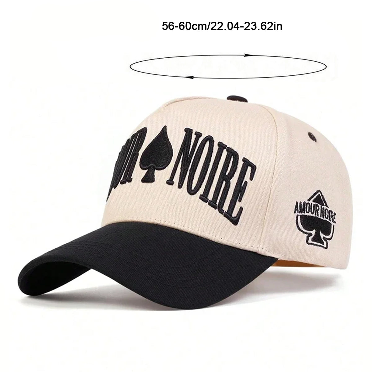 Boné AMOUR NOIRE Aba Curva Boné AMOUR NOIRE Aba Curva - Cáqui e Preto 