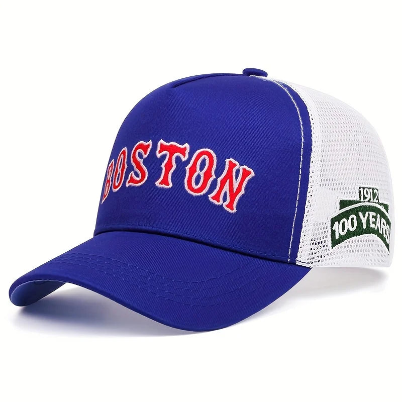 Boné Trucker Boston 100 Years Aba Curva Boné Trucker Boston 100 Years Aba Curva - Azul 