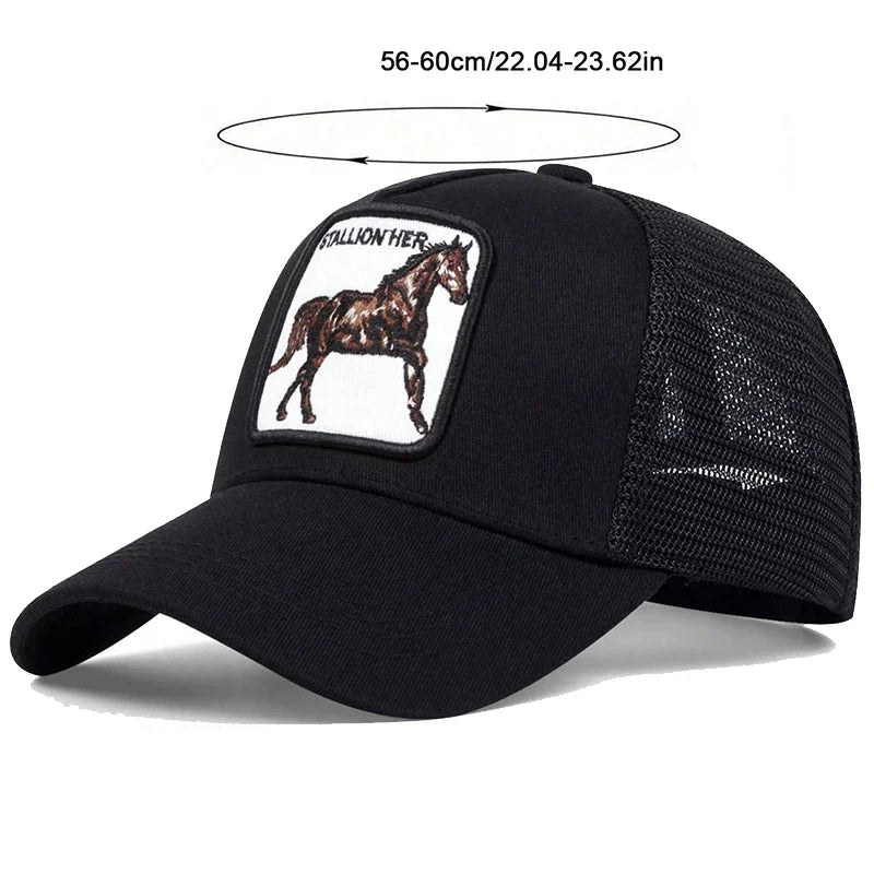 Boné Trucker Cavalo Pampa Aba Curva Boné Trucker Cavalo Pampa Aba Curva - Preto 
