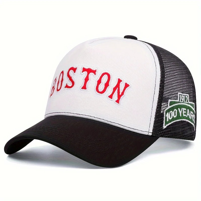 Boné Trucker Boston 100 Years Aba Curva Boné Trucker Boston 100 Years Aba Curva - Branco 