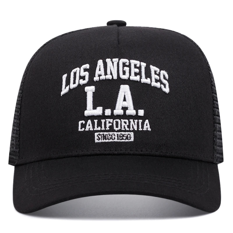 Boné Trucker LA California Aba Curva Boné Trucker LA California Aba Curva - Preto 