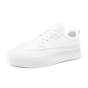 Men White Shoes Leather Casual Sneakers 2023 Trend Platform Shoes Comfortable Vulcanized Shoes for Men White Tenis Masculinos Vitrinni Shop WHITE 39 